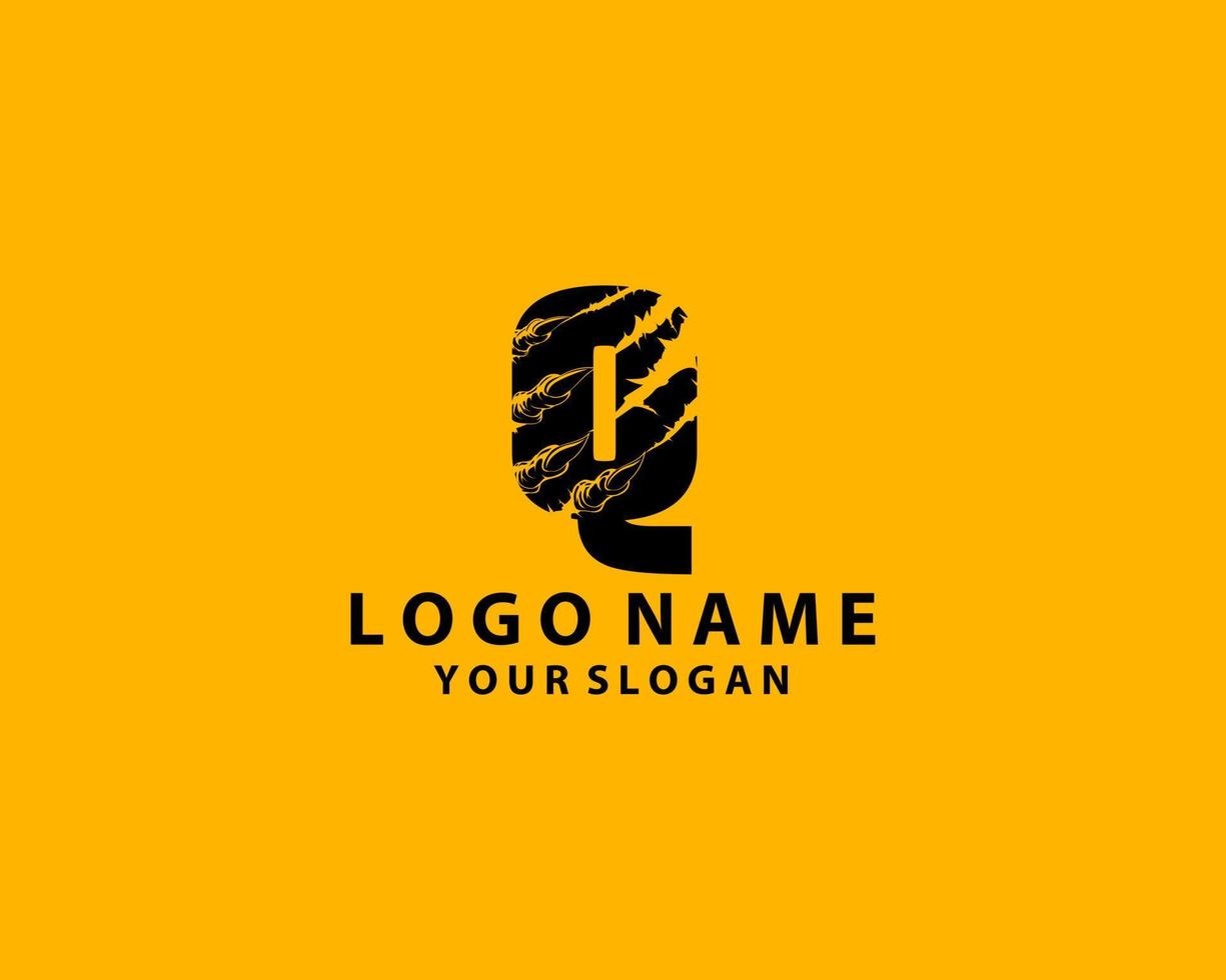 q lettera logo graffiare design lettera con attività commerciale carta modello vettore