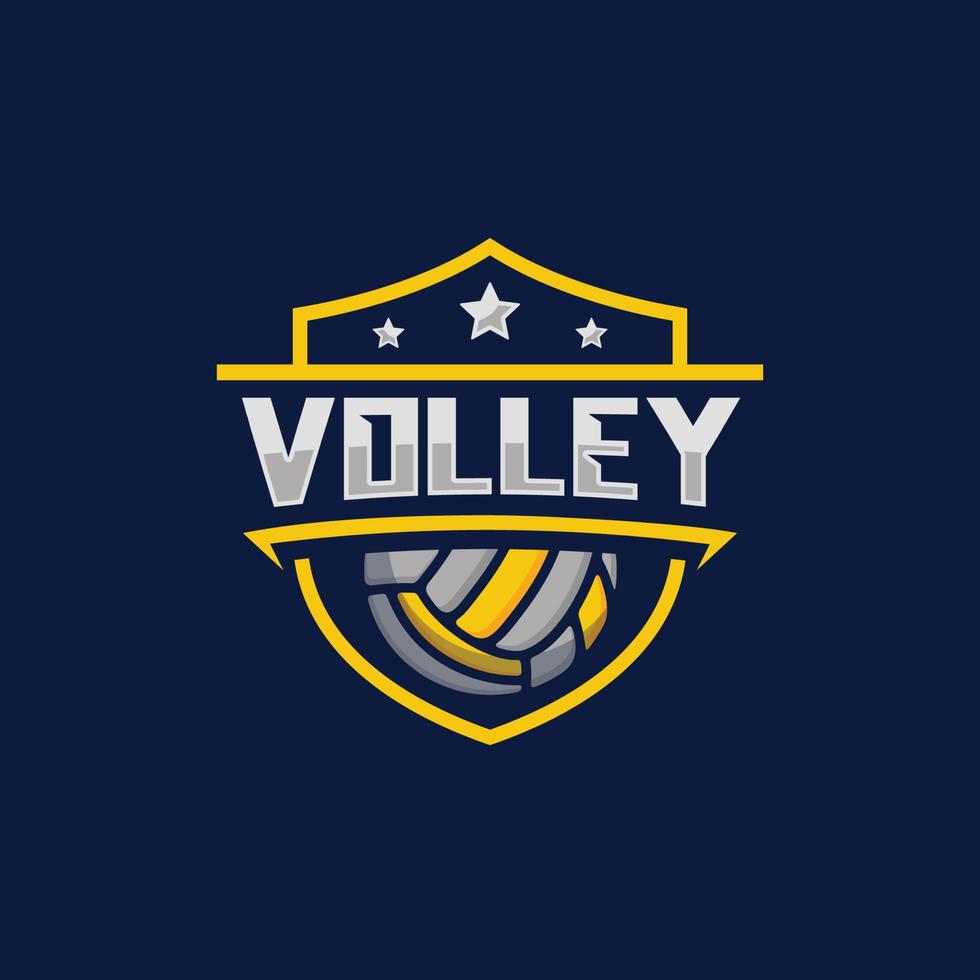 illustrazione vettoriale di design del logo dell'emblema della squadra di pallavolo