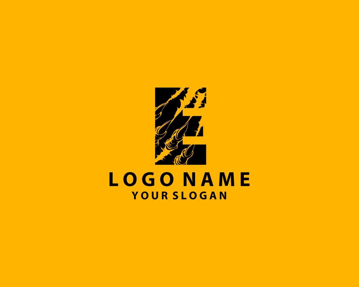 semplice astratto giallo graffiato e logotipo design concetto isolato su nero sfondo. vettore illustrazione.