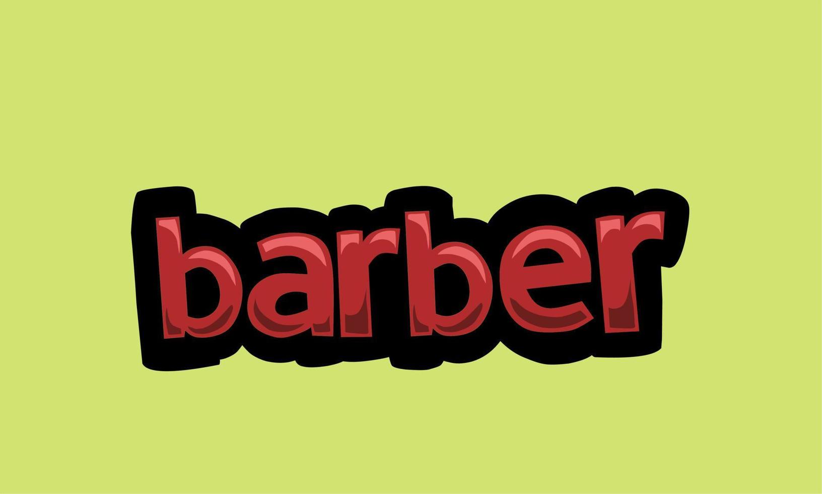 barbiere scrittura vettore design su un' verde sfondo