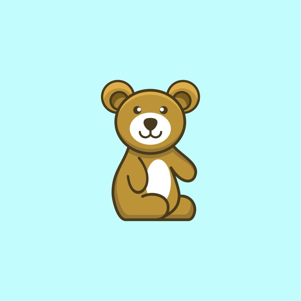 carino orso concetto logo design vettore