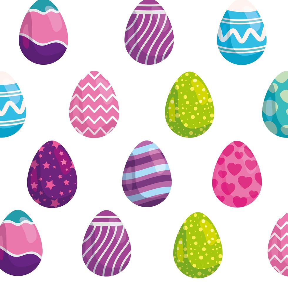 sfondo di uova di Pasqua decorate vettore