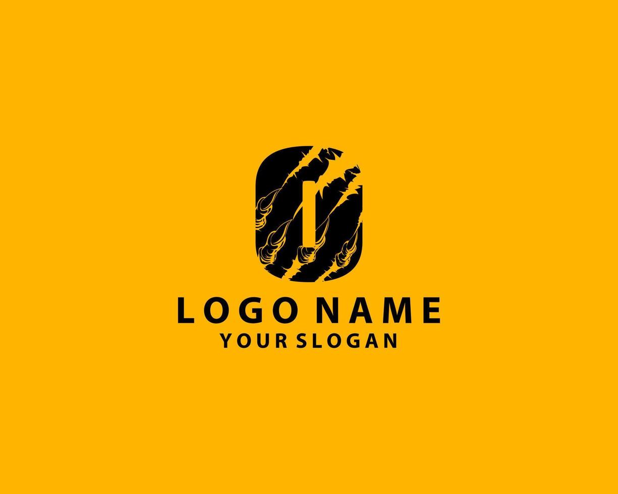 grunge iniziale lettera o icona, graffiare effetto. moderno modello logo design vettore
