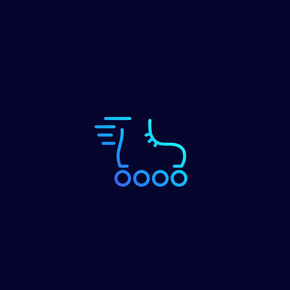 pattini a rotelle logo vettoriale, design minimale vettore