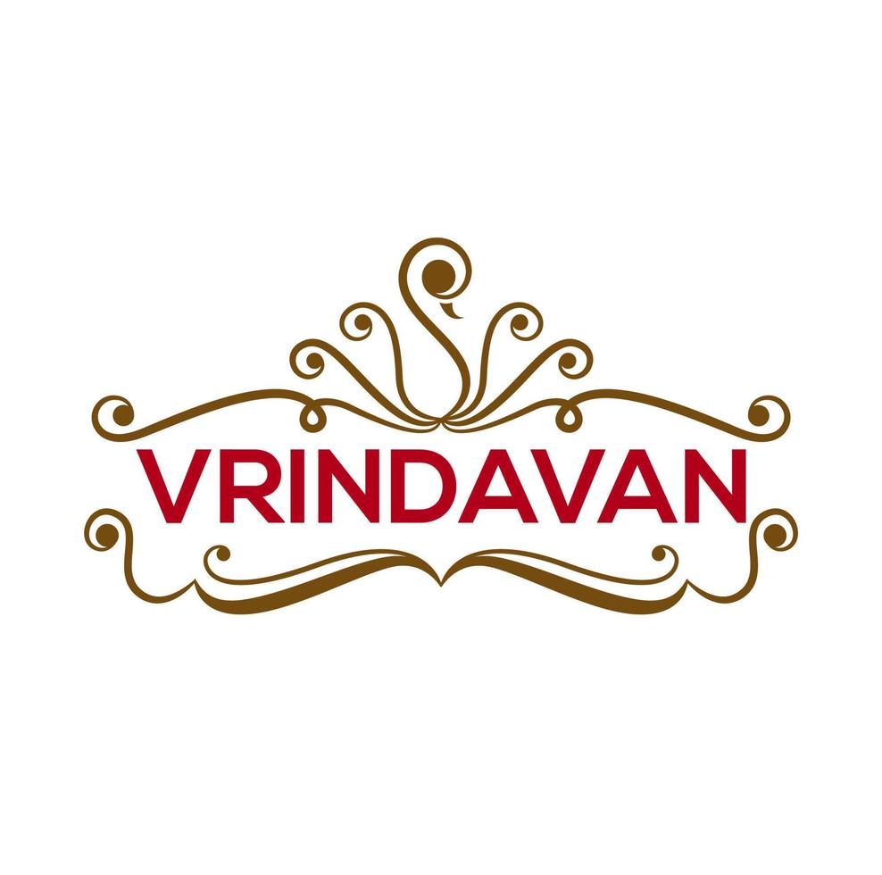 Vrindavan dolci logo. Vrindavan è un' signore di Krishna infanzia posto. vettore