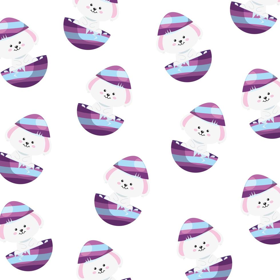 sfondo di conigli in uova di Pasqua vettore