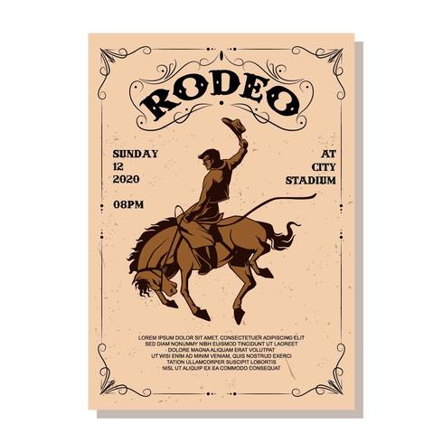 Vettore del flyer del rodeo