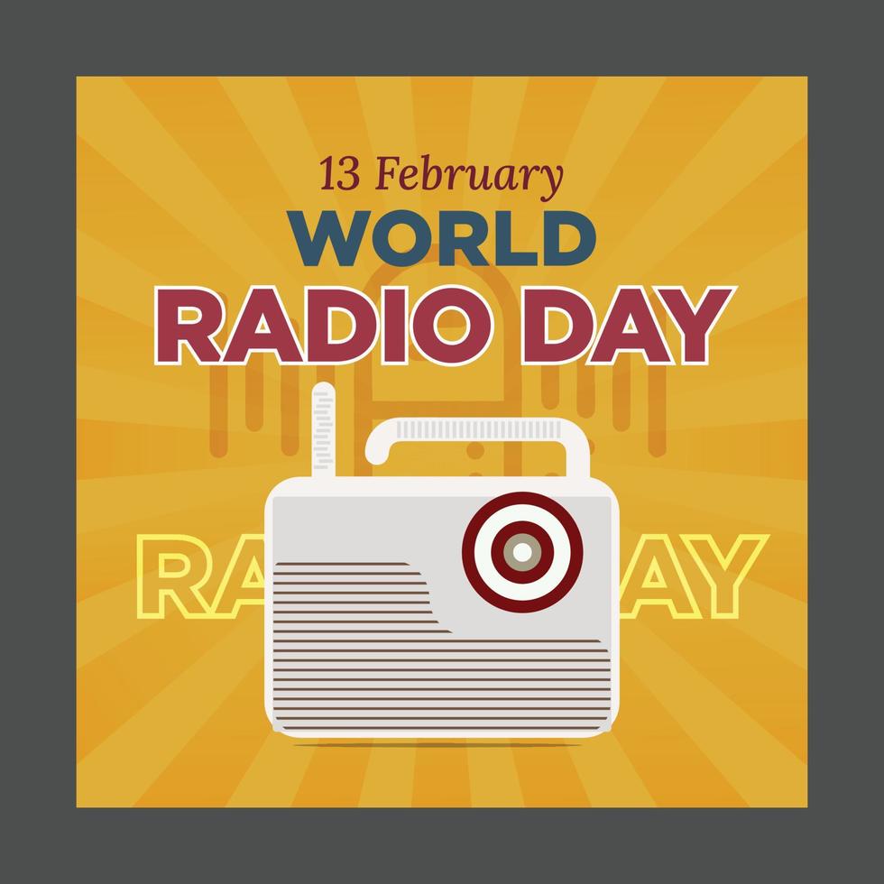 mondo Radio giorno . mondo Radio giorno banner . sociale media inviare .gratuito mondo Radio giorno banner . vettore