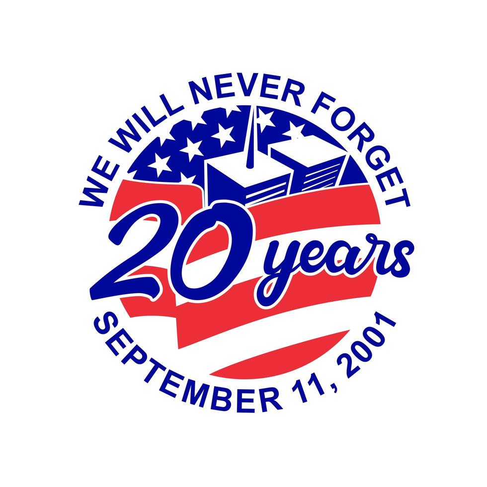 9-11 memorial patriot day 11 settembre 2001 vettore