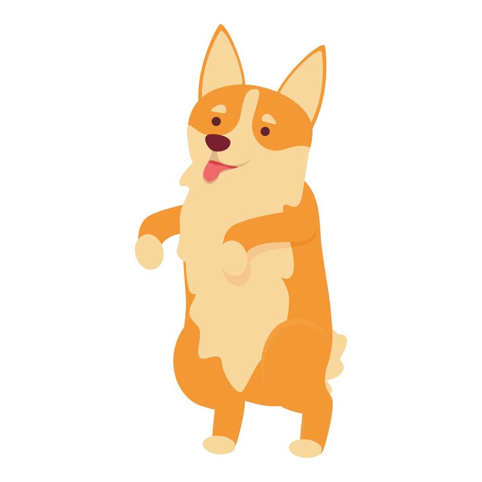 giocare corgi icona cartone animato vettore. carino cane vettore
