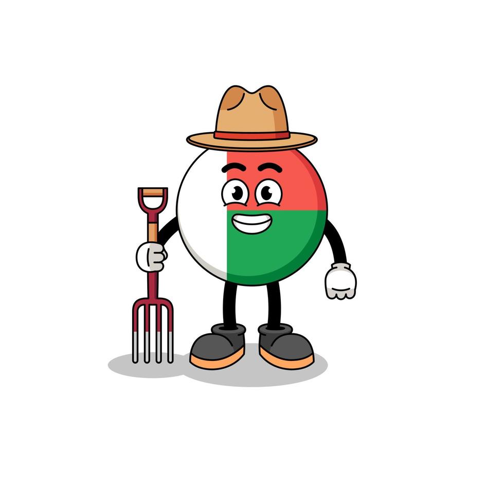 cartone animato portafortuna di Madagascar bandiera contadino vettore