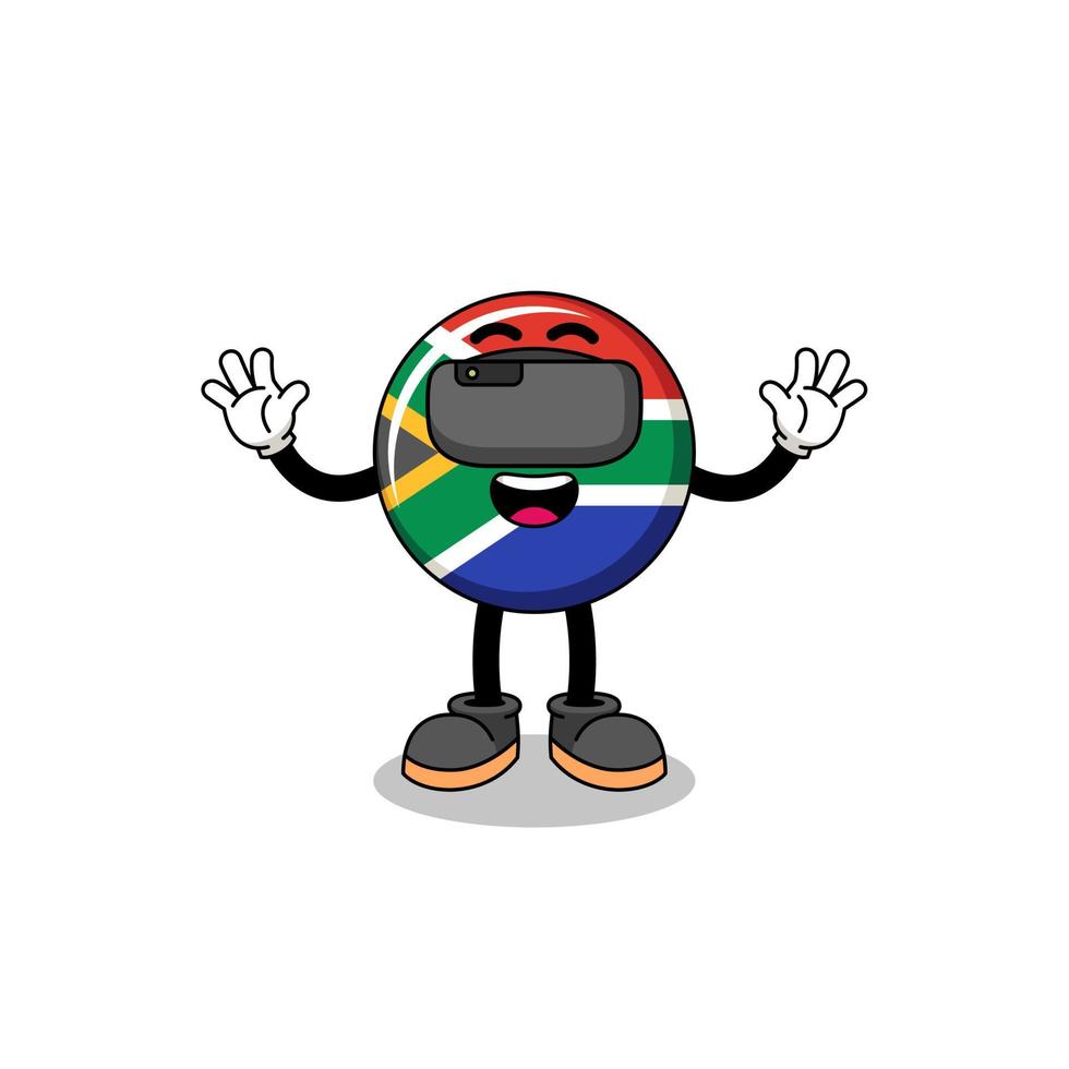 illustrazione di Sud Africa bandiera con un' vr cuffia vettore