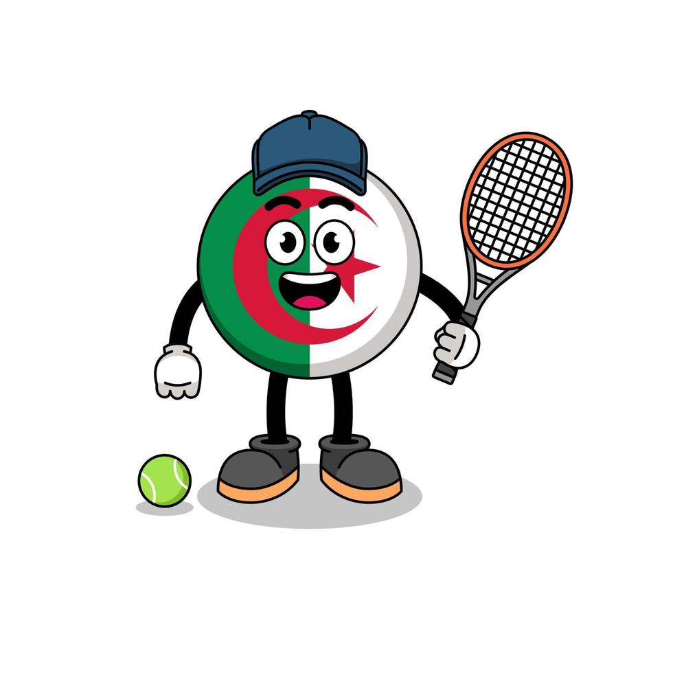 algeria bandiera illustrazione come un' tennis giocatore vettore