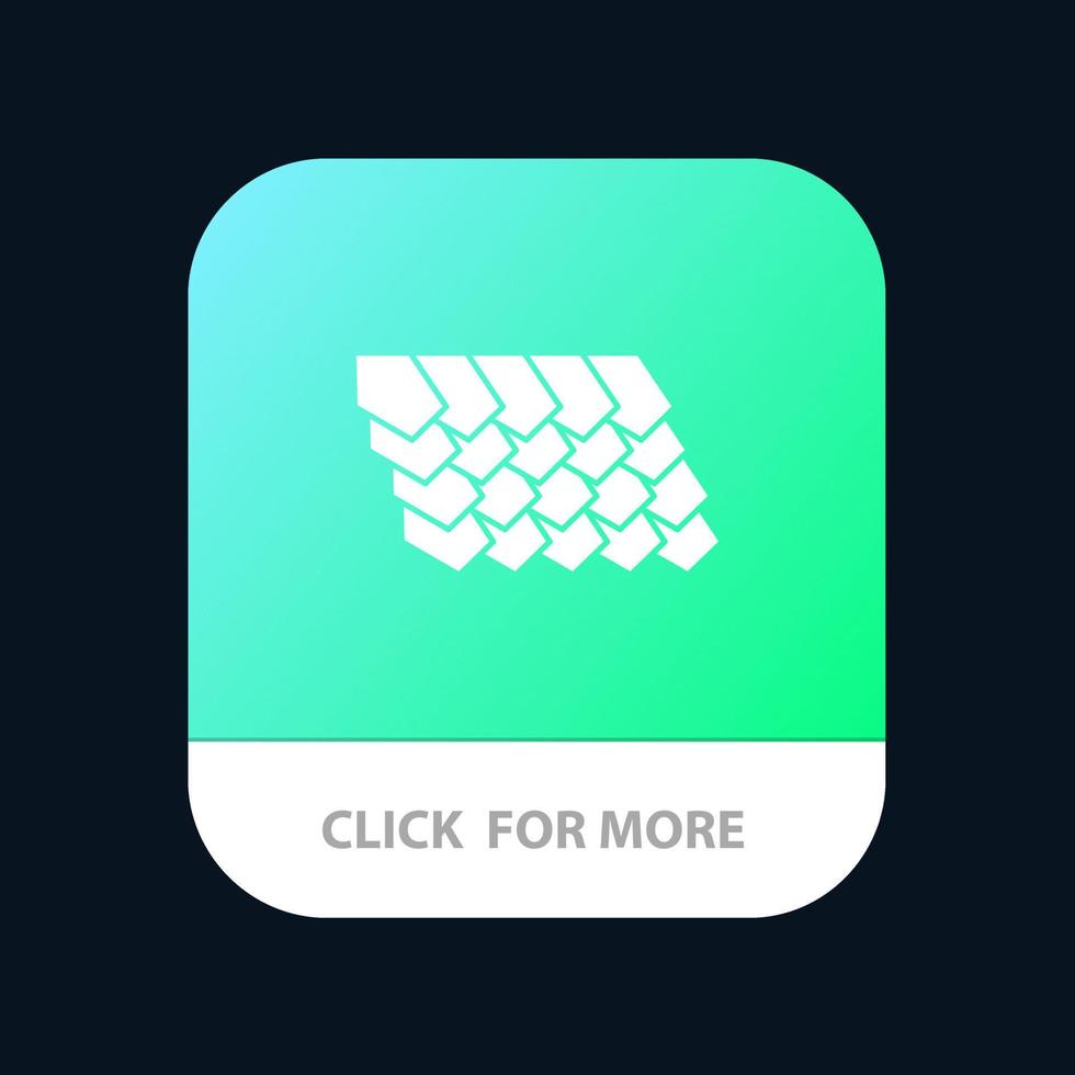 tetto piastrella superiore costruzione mobile App pulsante androide e ios glifo versione vettore