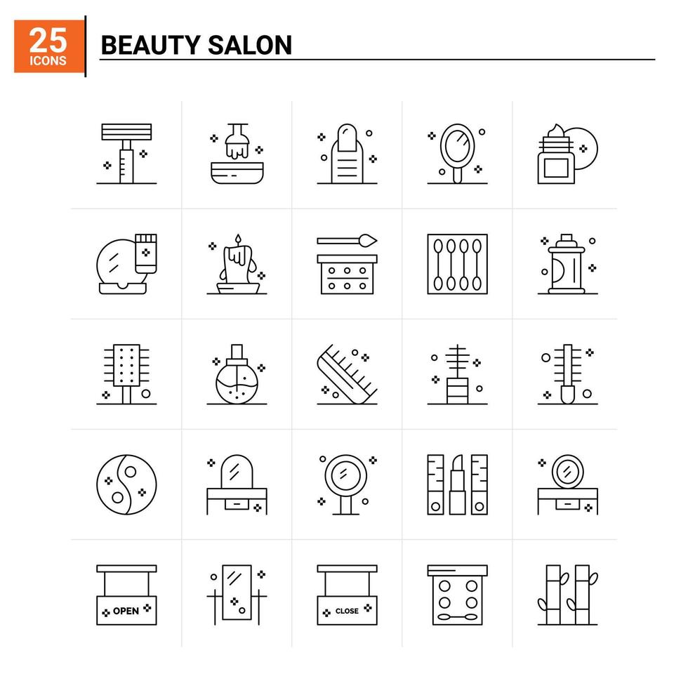 25 bellezza salone icona impostato vettore sfondo