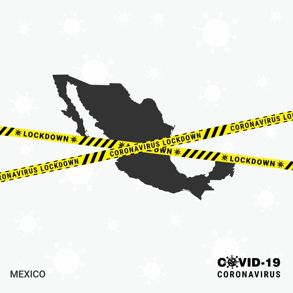 mexicocountry carta geografica lockdown modello per coronavirus pandemia per fermare virus trasmissione covid 19 consapevolezza modello vettore