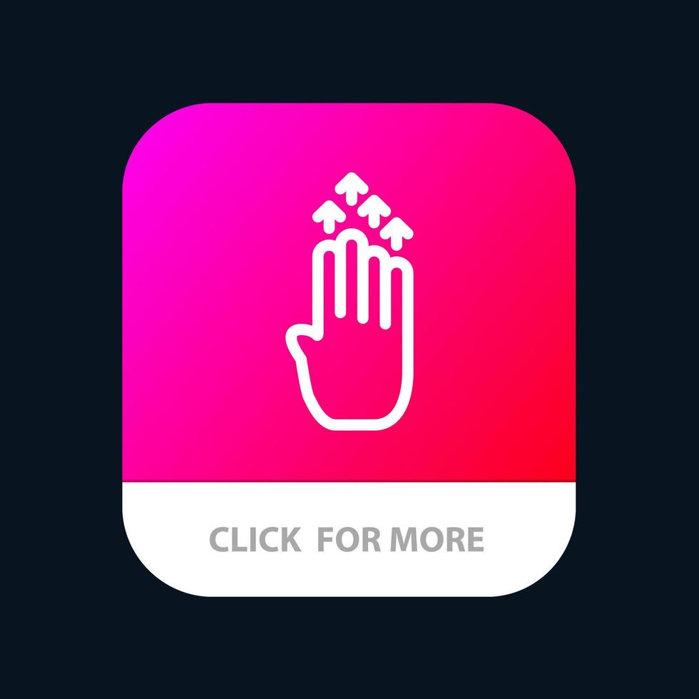 dito quattro gesto freccia su mobile App pulsante androide e ios linea versione vettore