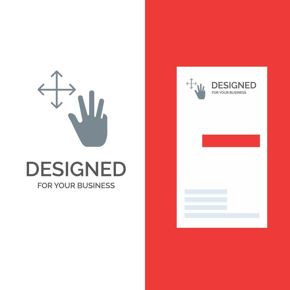 tre dito gesti hold grigio logo design e attività commerciale carta modello vettore