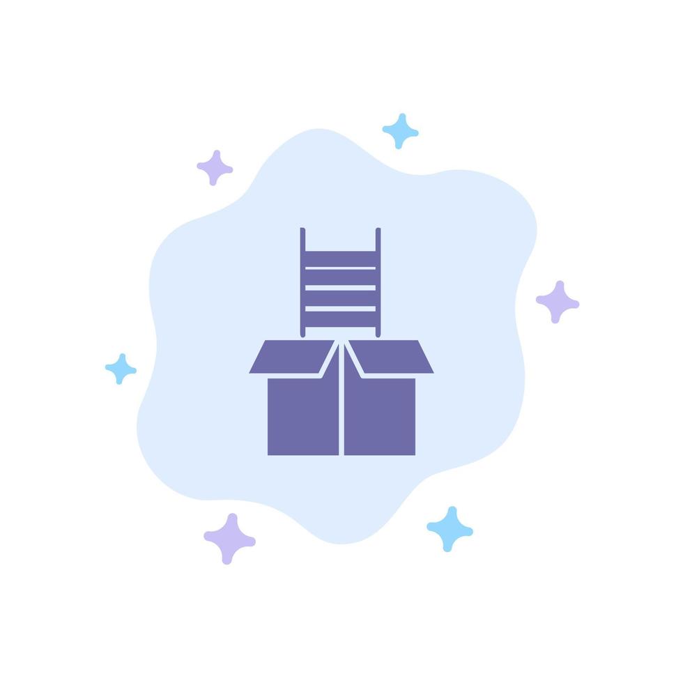 scatola regalo successo scalata blu icona su astratto nube sfondo vettore