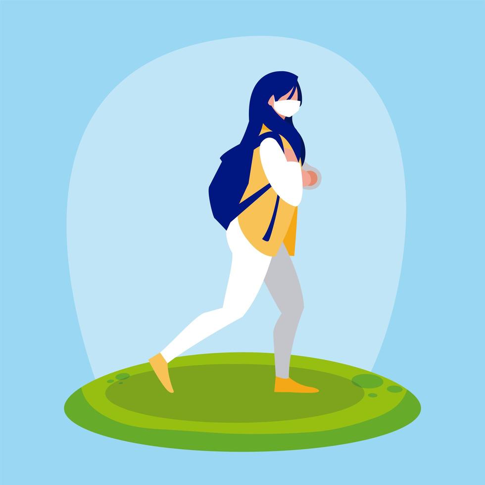 avatar donna con maschera fuori disegno vettoriale