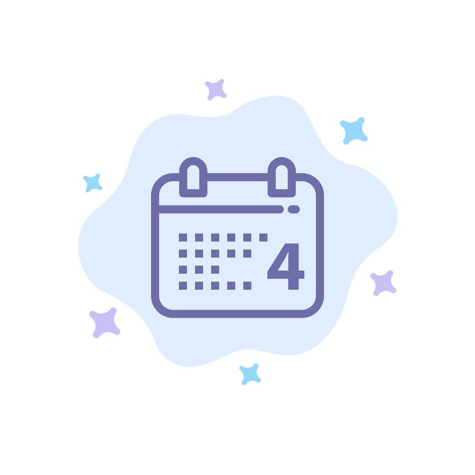 calendario giorno Data americano blu icona su astratto nube sfondo vettore