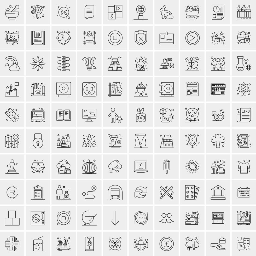 imballare di 100 universale linea icone per mobile e ragnatela vettore