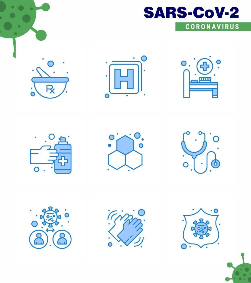 coronavirus precauzione suggerimenti icona per assistenza sanitaria linee guida presentazione 9 blu icona imballare come come scienza sperimentare ospedale letto chimica medicazione virale coronavirus 2019 nov malattia vettore desi