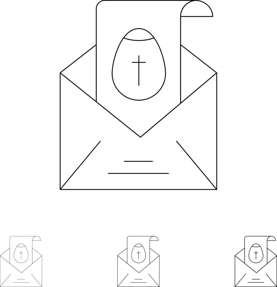 massaggio posta Pasqua vacanza grassetto e magro nero linea icona impostato vettore