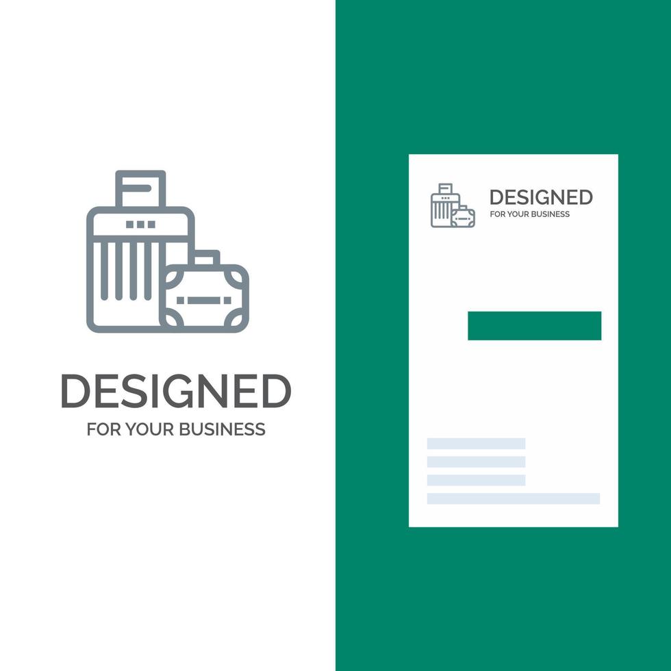 bagaglio Borsa borsetta Hotel grigio logo design e attività commerciale carta modello vettore