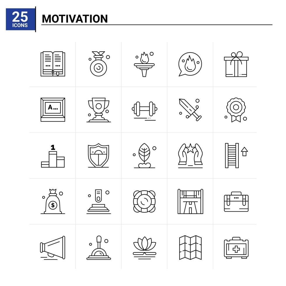 25 motivazione icona impostato vettore sfondo