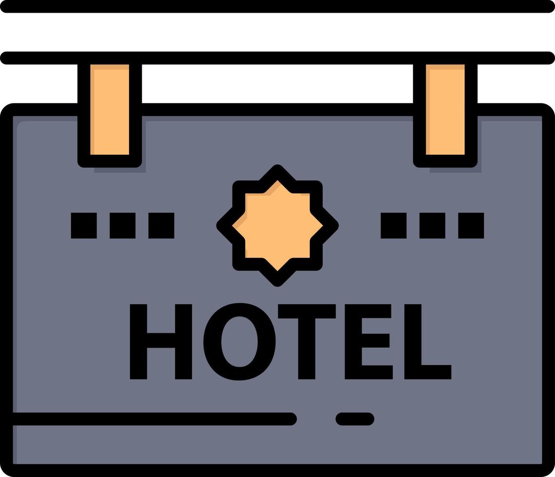 Hotel cartello tavola Posizione piatto colore icona vettore icona bandiera modello