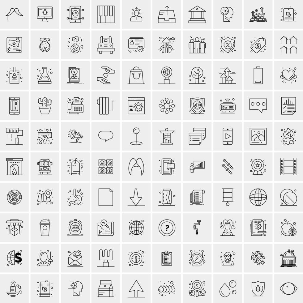 imballare di 100 universale linea icone per mobile e ragnatela vettore