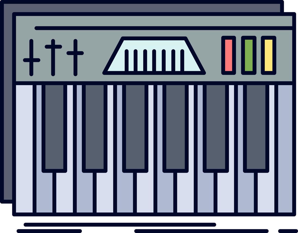 controllore tastiera chiavi midi suono piatto colore icona vettore