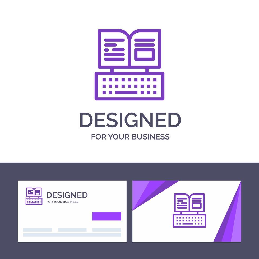 creativo attività commerciale carta e logo modello chiave tastiera libro Facebook vettore illustrazione