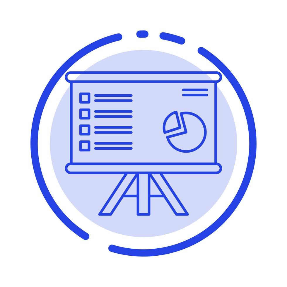 presentazione analitica attività commerciale grafico grafico marketing rapporto blu tratteggiata linea linea icona vettore