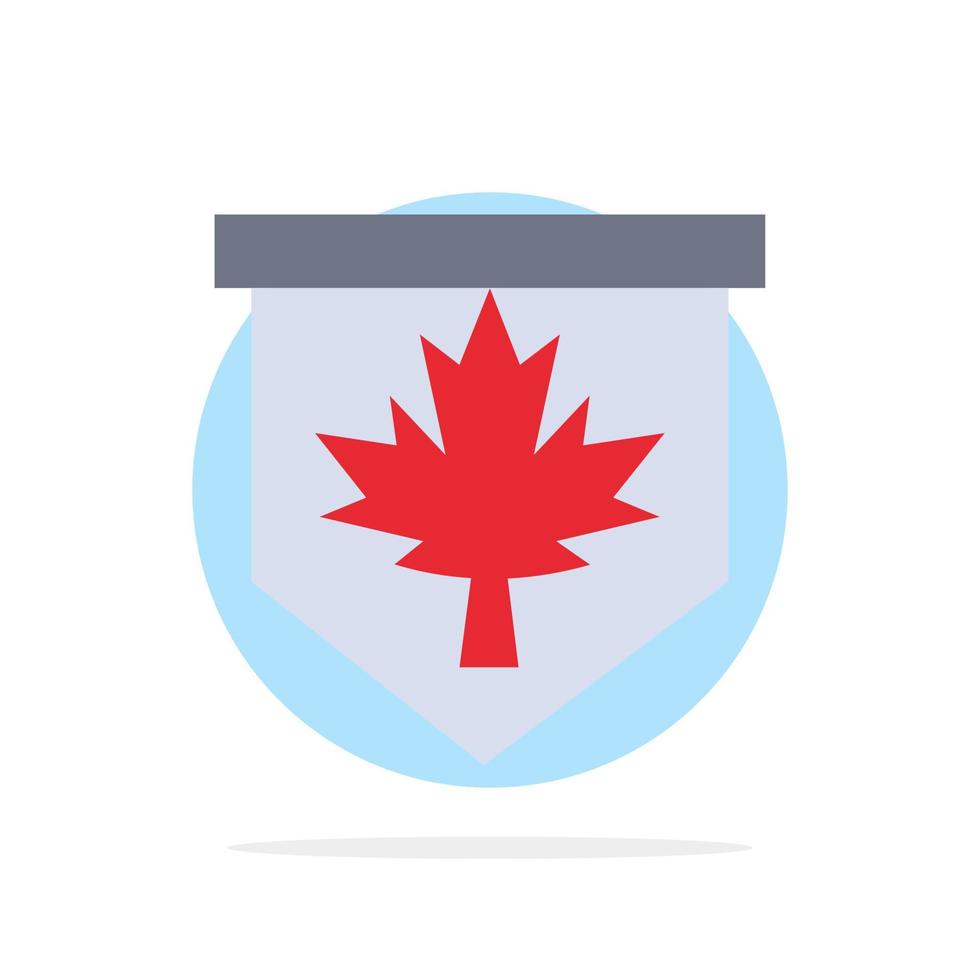 etichetta foglia Canada cartello astratto cerchio sfondo piatto colore icona vettore