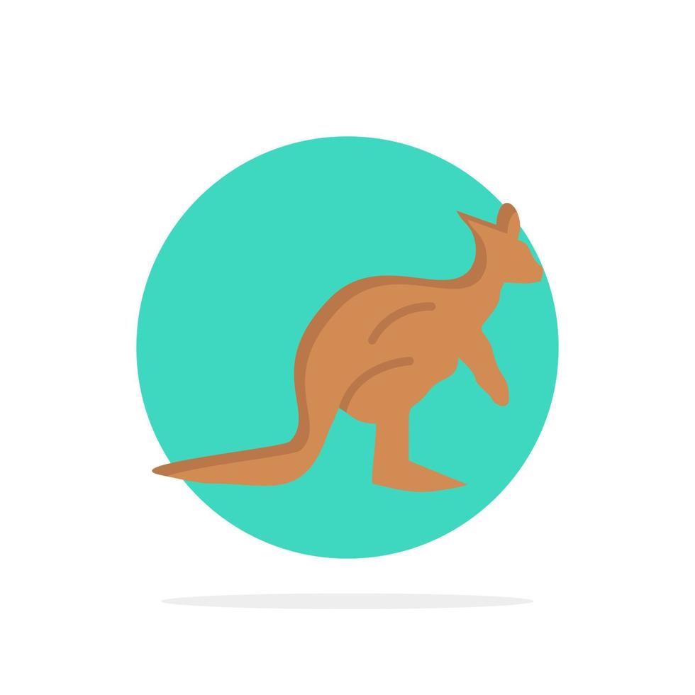 animale Australia australiano indigeno canguro viaggio astratto cerchio sfondo piatto colore icona vettore