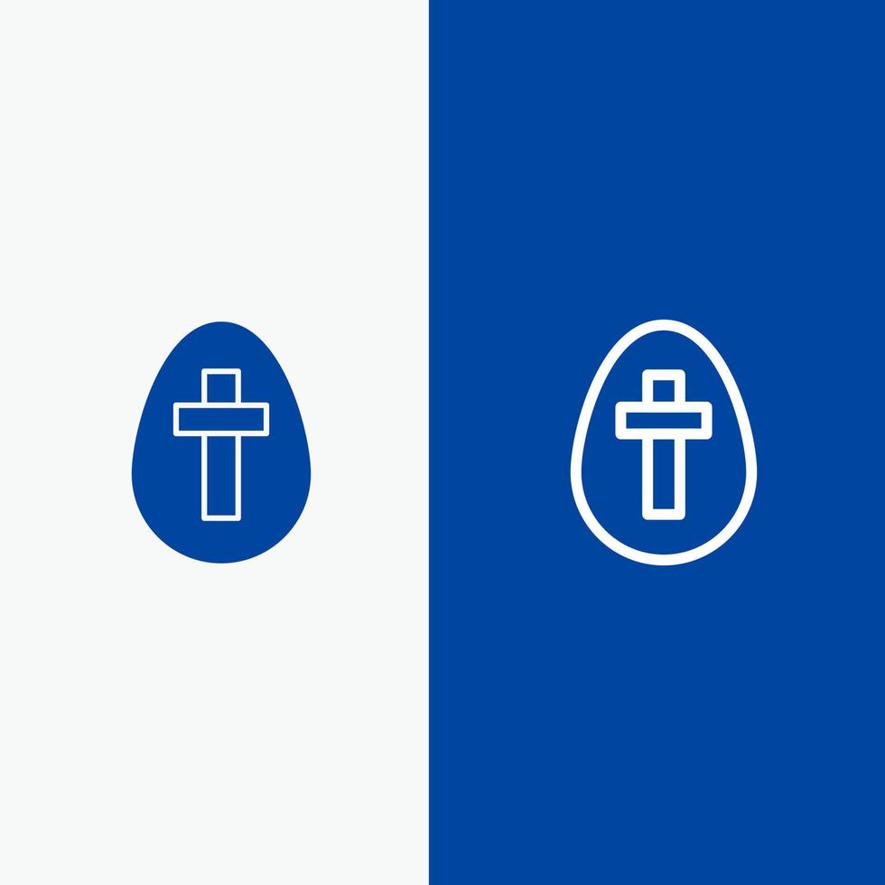 uovo Pasqua vacanza cartello linea e glifo solido icona blu bandiera linea e glifo solido icona blu bandiera vettore