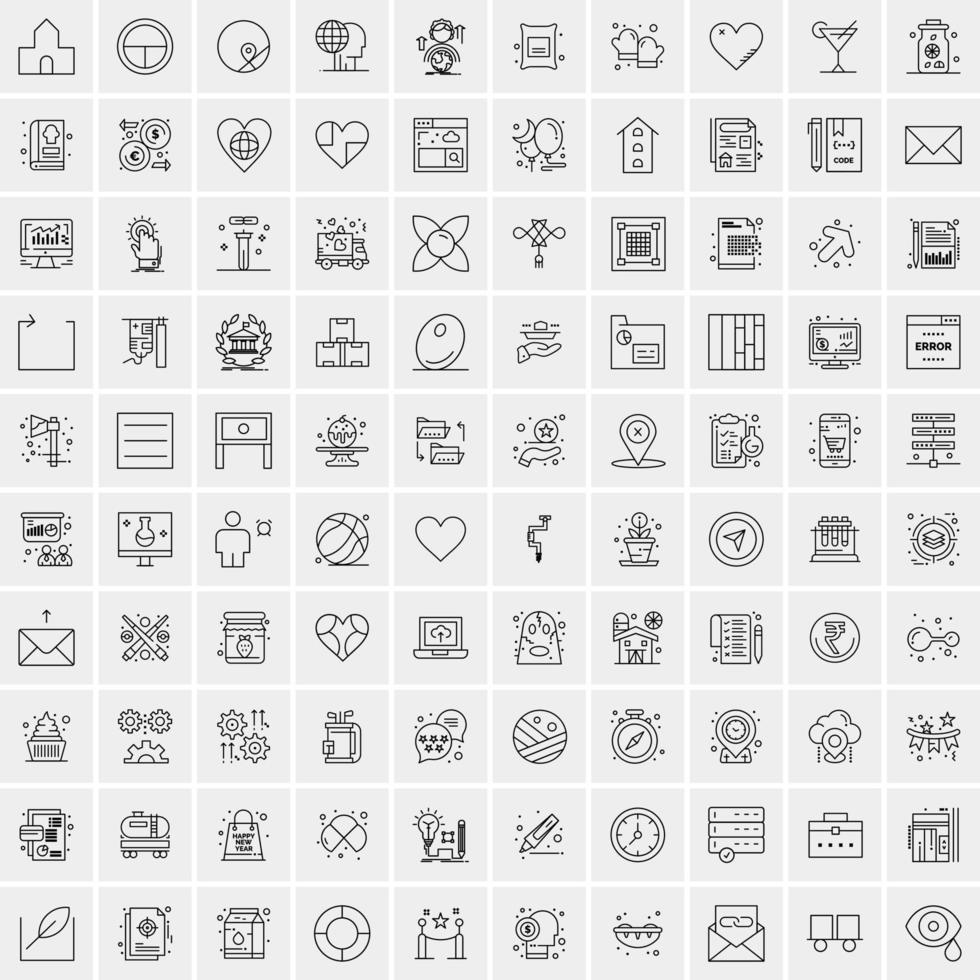 imballare di 100 universale linea icone per mobile e ragnatela vettore