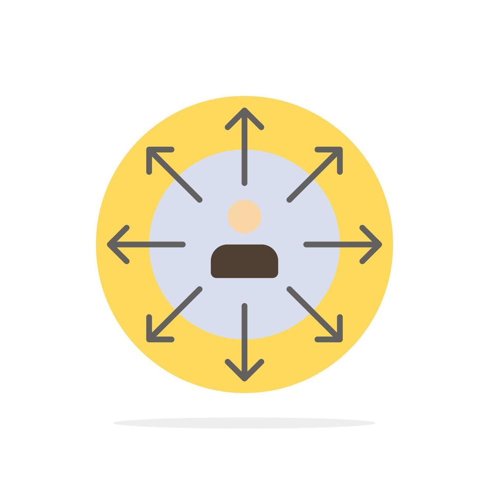 direzione frecce carriera dipendente umano persona modi astratto cerchio sfondo piatto colore icona vettore