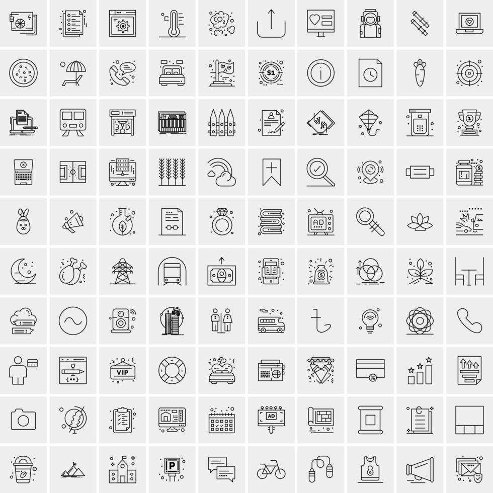 imballare di 100 universale linea icone per mobile e ragnatela vettore