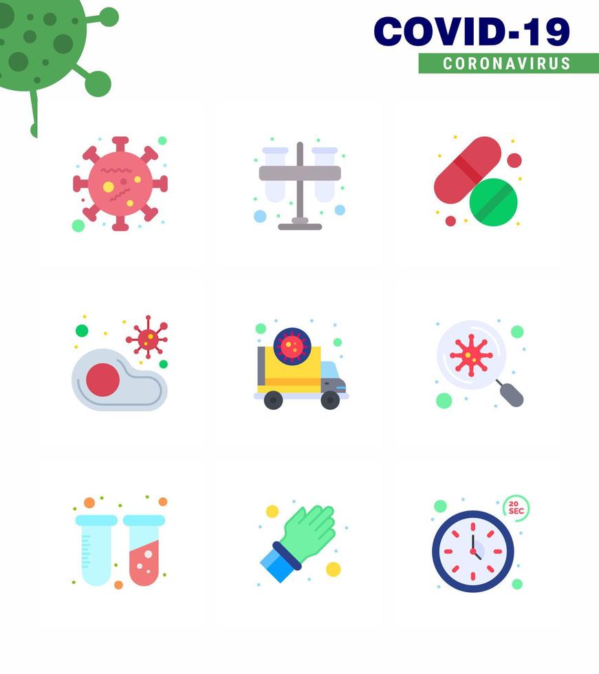 covid19 icona impostato per Infografica 9 piatto colore imballare come come no cibo praticantato infetto tavoletta virale coronavirus 2019 nov malattia vettore design elementi