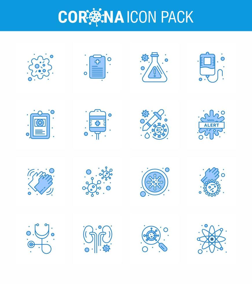 coronavirus consapevolezza icone 16 blu icona corona virus influenza relazionato come come gocciolare ospedale grafico laboratorio Salute donazione virale coronavirus 2019 nov malattia vettore design elementi