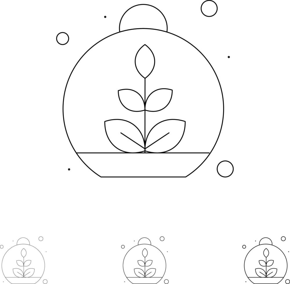 in crescita foglia pianta primavera grassetto e magro nero linea icona impostato vettore