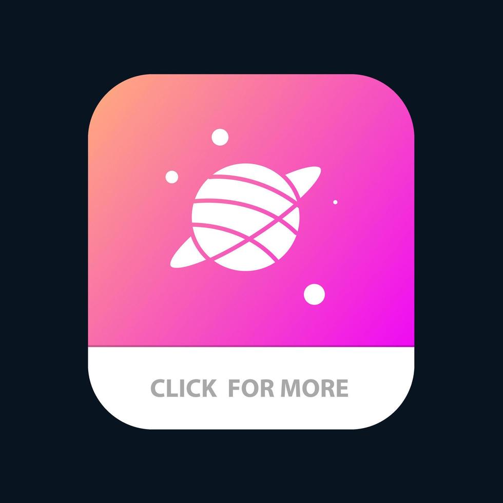 astrologia pianeta spazio mobile App pulsante androide e ios glifo versione vettore