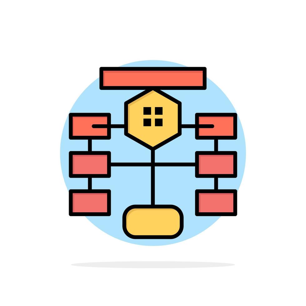 diagramma di flusso flusso grafico dati Banca dati astratto cerchio sfondo piatto colore icona vettore