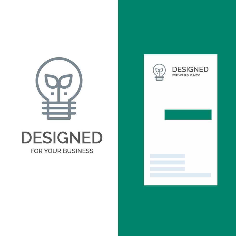 eco idea lampada leggero grigio logo design e attività commerciale carta modello vettore