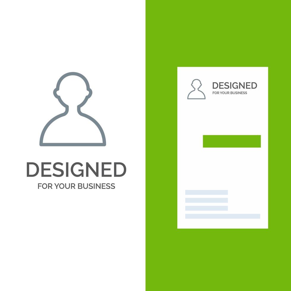 avatar utente di base grigio logo design e attività commerciale carta modello vettore