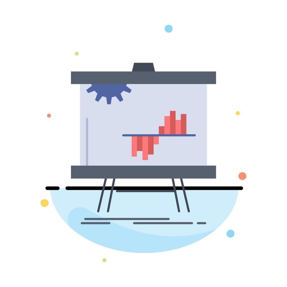 attività commerciale grafico dati grafico statistiche piatto colore icona vettore