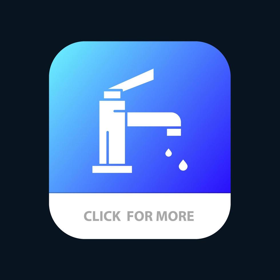 bagno bagno pulizia rubinetto doccia mobile App pulsante androide e ios glifo versione vettore
